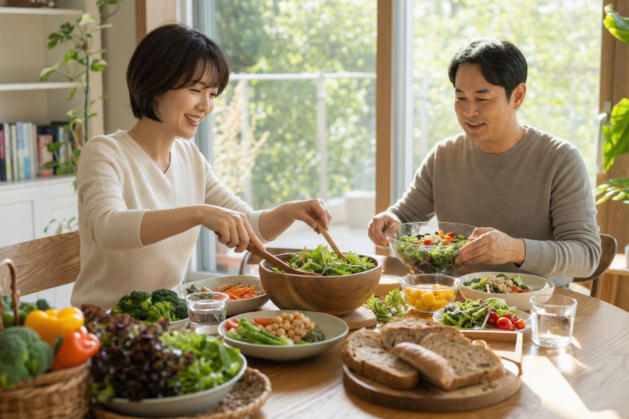 채소와 통곡물 위주의 식단은 대장 건강에 도움이 된다.