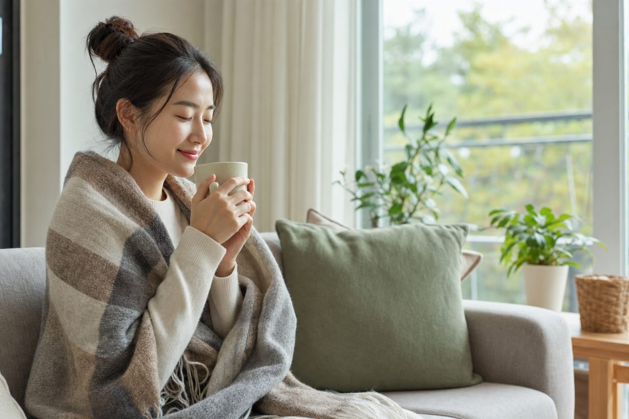 따뜻한 음료는 체온을 올리는 데 도움을 준다.