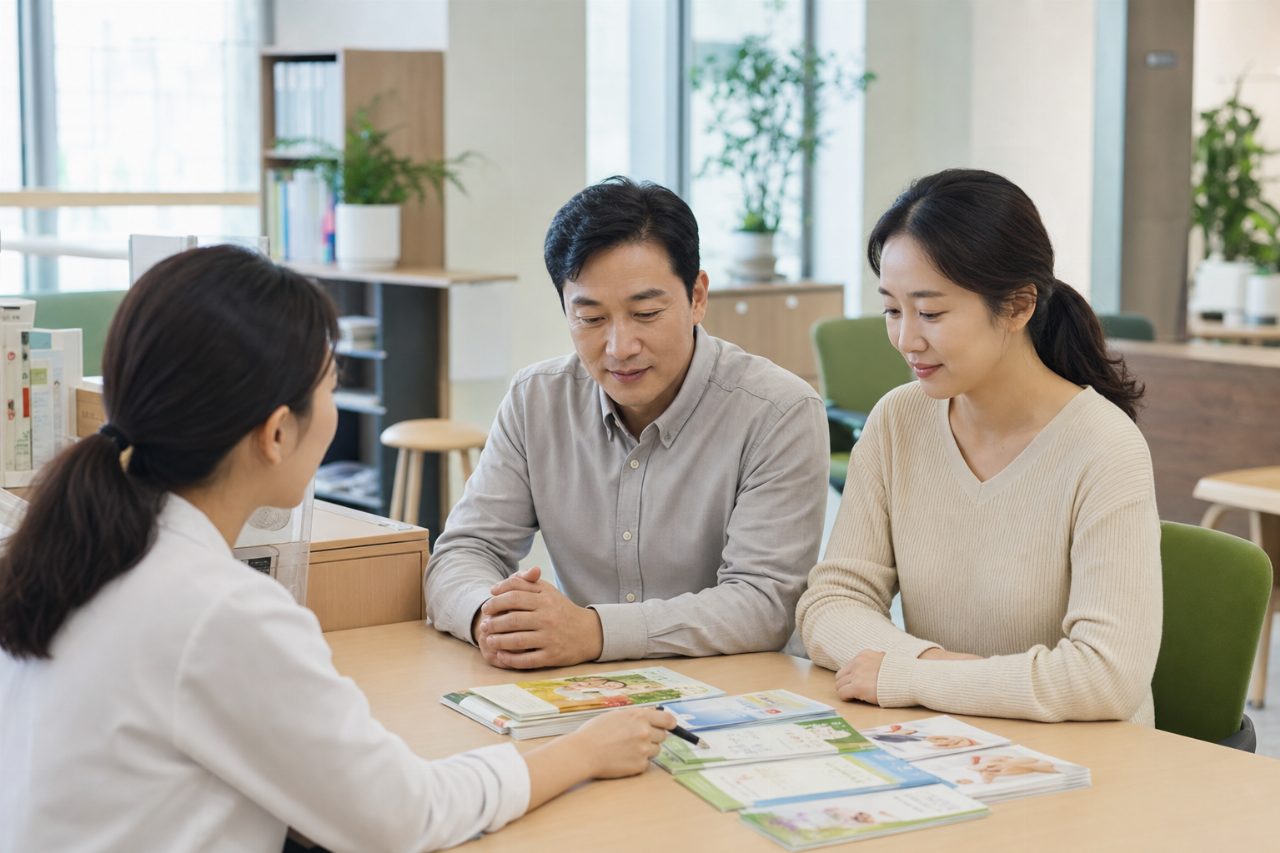 금연 지원 관련 안내 팸플릿이 놓인 책상