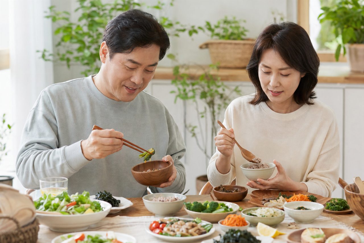 다양한 채소와 통곡물이 식이섬유의 주요 공급원이다.