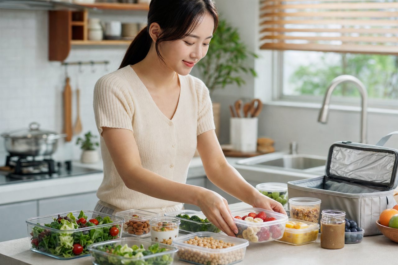 전날 미리 준비해 두었던 간편 아침식사 재료들